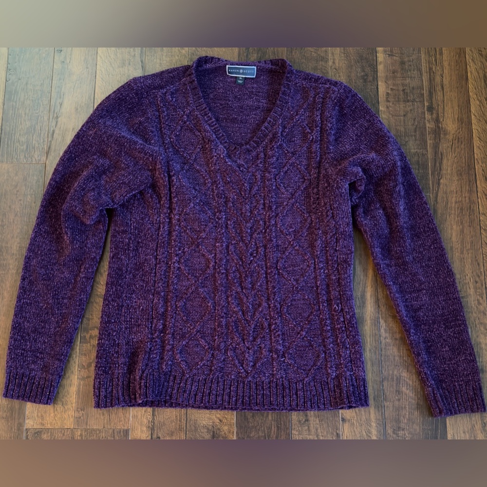 Karen Scott Cable Knit Sweater